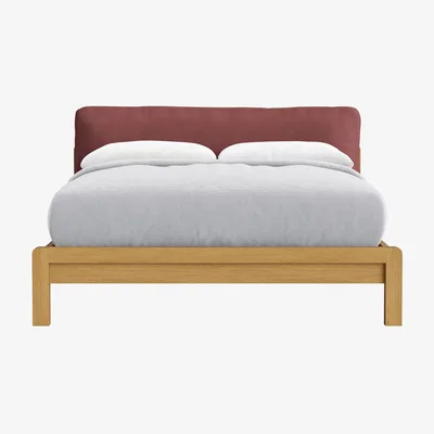 Loaf Slumberbatch Bed, King (Berry Jelly Clever Cotton, Light Oak)