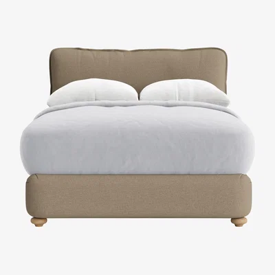 Loaf Pillow Talker Bed, Double (Portobello Mushroom Clever Slubby Linen)