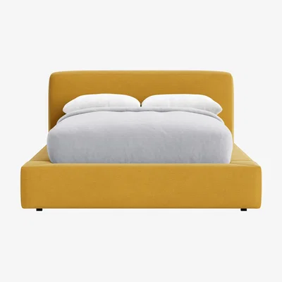 Loaf Double The Bedfather Bed in Butter Drip Clever Linen
