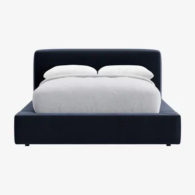 Loaf Double The Bedfather Bed in Liquorice Blue Clever Velvet