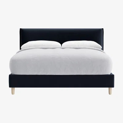 Loaf Archy Bed, King (Liquorice Blue Clever Velvet)