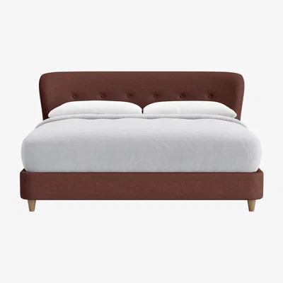 Loaf Superking Smoke Bed in Mulberry Wine Clever Linen