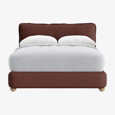 Loaf Pillow Talker Bed, King (Mulberry Wine Clever Linen)
