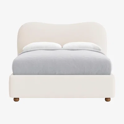 Loaf Double Monroe Bed in Frothy Milk Clever Slubby Cotton