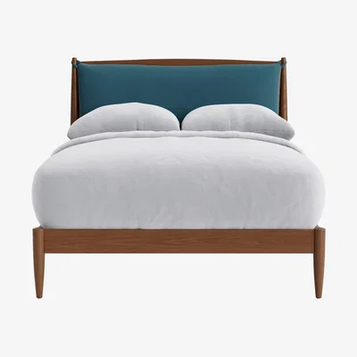 Loaf Bagel Bed, Double (Teacup Teal Clever Velvet, Warm Ash)