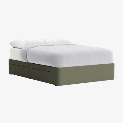 Loaf Side Stash 2 Drawer Bed, King (Baked Fig Clever Linen)