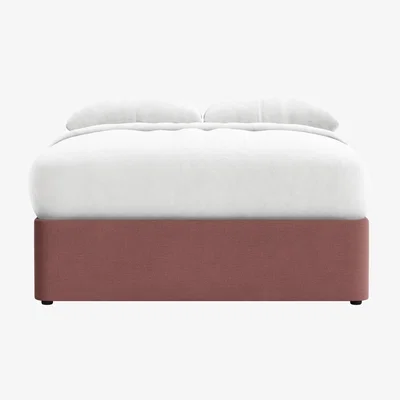 Loaf Side Stash 1.5 Drawer Bed, King (Preserved Plums Clever Linen)