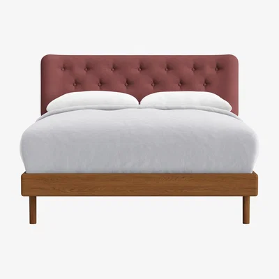 Loaf Double Dr Slow Bed in Warm Ash in Berry Jelly Clever Cotton