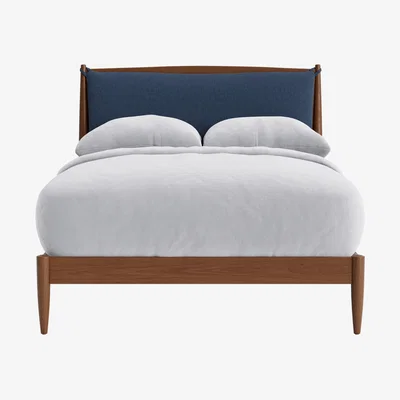 Loaf Bagel Bed, Double (Cookbook Blue Clever Linen, Warm Ash)