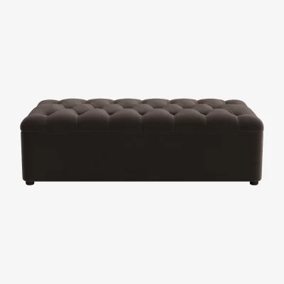 Loaf Bed in a Button, Double (Coal Scuttle Clever Velvet)