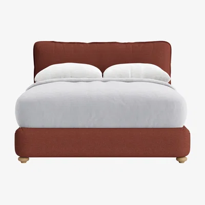 Loaf Pillow Talker Bed, King (Brick Dust Clever Slubby Linen)