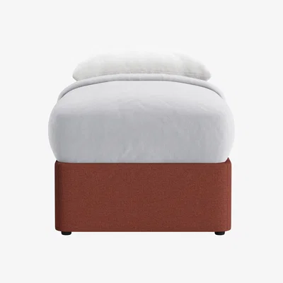 Loaf Side Stash 2 Drawer Bed, Single (Brick Dust Clever Slubby Linen)