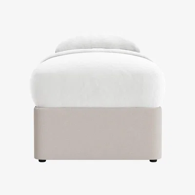 Loaf Side Stash 1.5 Drawer Bed Single with Right Hand Drawers in Lost Feather Clever Slubby Cotton