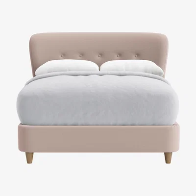 Loaf Double Smoke Bed in Ballet Slipper Clever Velvet