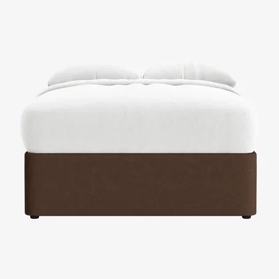 Loaf Side Stash 1.5 Drawer Bed, Double (Brown Sauce Clever Linen)