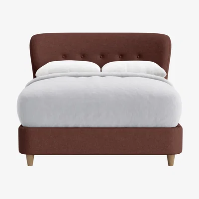 Loaf Double Smoke Bed in Mulberry Wine Clever Linen