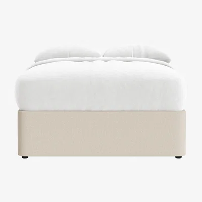 Loaf Side Stash 1.5 Drawer Bed Double in Whipped Cream Clever Boucle