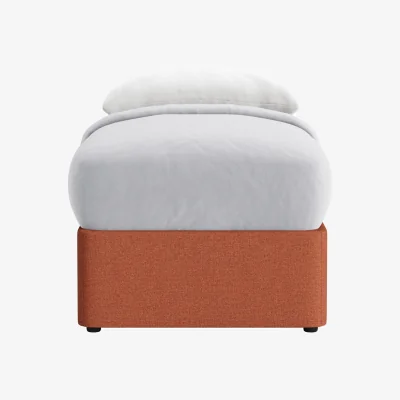 Loaf Side Stash 2 Drawer Bed, Single (Candied Peel Clever Slubby Linen)