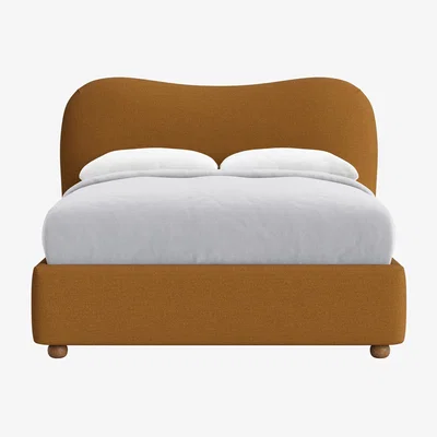 Loaf Double Monroe Bed in Treacle Tart Clever Slubby Linen