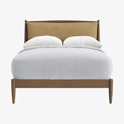 Loaf Bagel Bed, Double (French Mustard Clever Cotton, Dark Oak)