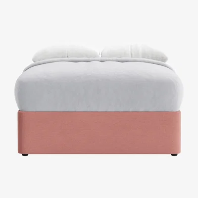 Loaf Side Stash 2 Drawer Bed, Double (Pudding Pink Clever Linen)