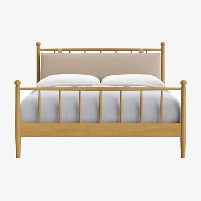 Loaf Poppins Bed, King (Oatcake Clever Slubby Cotton, Light Oak)