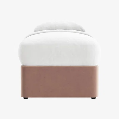 Loaf Side Stash 1.5 Drawer Bed Single with Right Hand Drawers in Milky Tea Clever Velvet