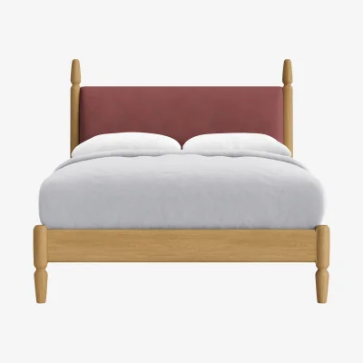 Loaf Pippi Bed, Double (Berry Jelly Clever Cotton, Light Oak)