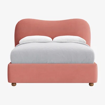 Loaf Double Monroe Bed in Rhubarb Fool Clever Twill