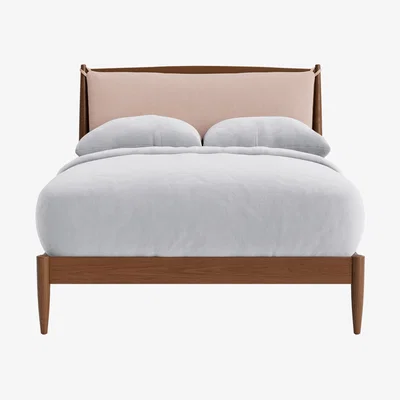 Loaf Bagel Bed, Double (Strawberry Mousse Clever Slubby Cotton, Warm Ash)
