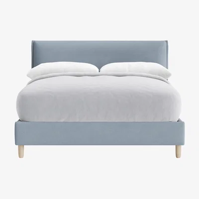 Loaf Double Archy Bed in Blue Kite Clever Twill