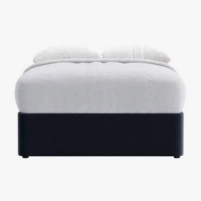 Loaf Side Stash 2 Drawer Bed, Double (Liquorice Blue Clever Velvet)