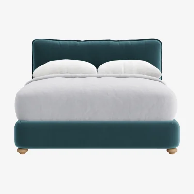 Loaf Pillow Talker Bed, King (Sopping Seagrass Clever Velvet)