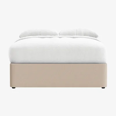 Loaf Side Stash 1.5 Drawer Bed, King (Oatcake Clever Slubby Cotton)
