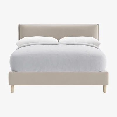 Loaf Double Archy Bed in Warm Dough Clever Velvet