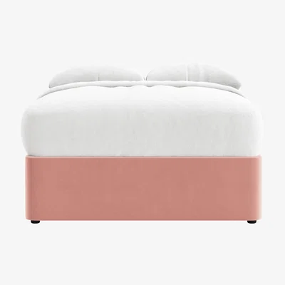 Loaf Side Stash 1.5 Drawer Bed Double in Flushed Cheek Clever Velvet