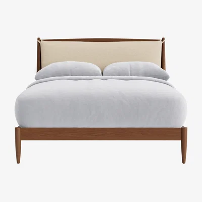 Loaf Bagel Bed, King (Sandy Shoe Clever Slubby Linen, Warm Ash)