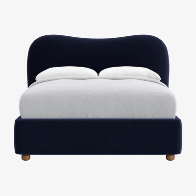 Loaf Monroe Bed, Double (Pen Nib Blue Clever Velvet)