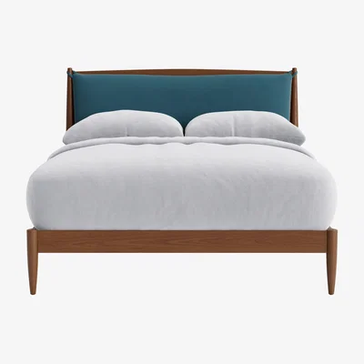 Loaf Bagel Bed, King (Teacup Teal Clever Velvet, Warm Ash)