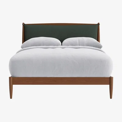 Loaf Bagel Bed, King (Stilton Blue Clever Slubby Cotton, Warm Ash)