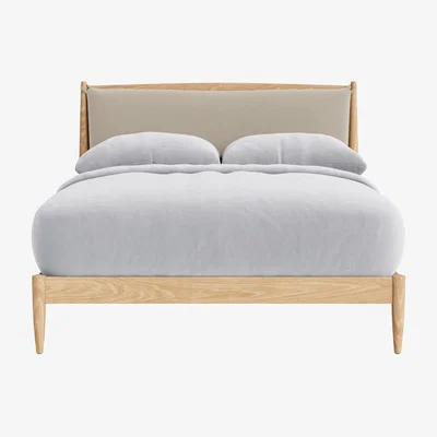 Loaf Bagel Bed, King (Blotting Paper Clever Velvet, White Oak)