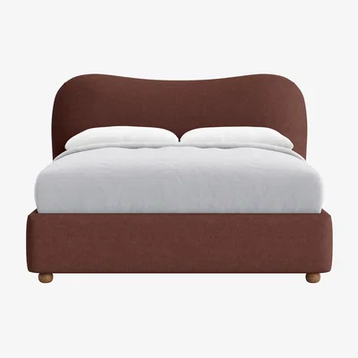 Loaf Monroe Bed, King (Mulberry Wine Clever Linen)
