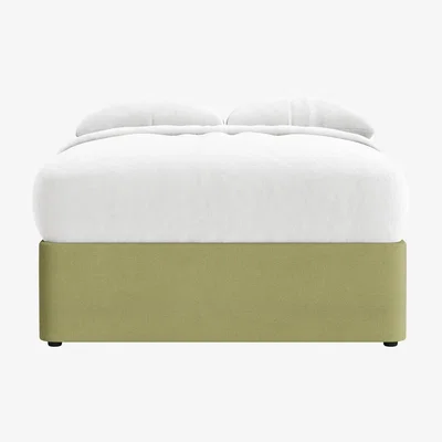 Loaf Side Stash 1.5 Drawer Bed Double in Parched Lawn Clever Twill