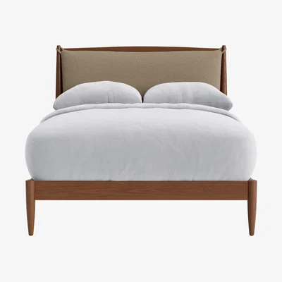 Loaf Bagel Bed, Double (Portobello Mushroom Clever Slubby Linen, Warm Ash)