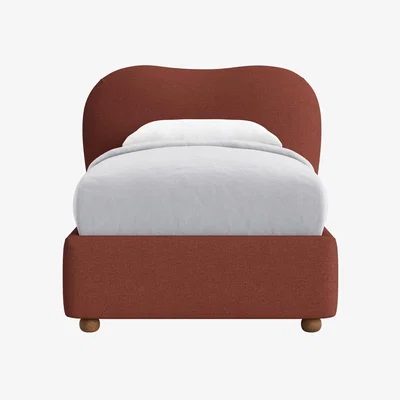 Loaf Single Monroe Bed in Brick Dust Clever Slubby Linen