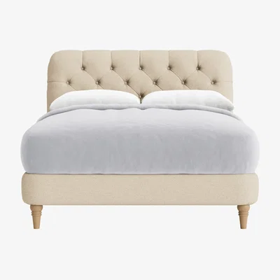 Loaf Bedlington Bed, Double (Sandy Shoe Clever Slubby Linen)