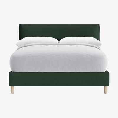 Loaf Double Archy Bed in Petrol Can Clever Slubby Linen