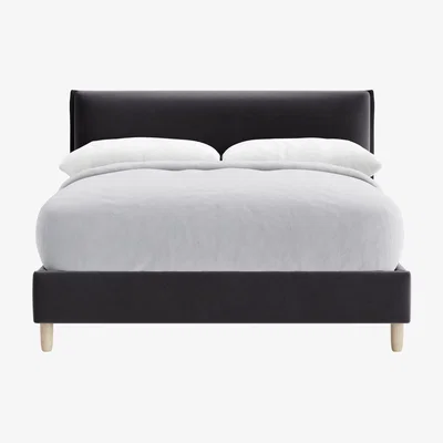 Loaf Double Archy Bed in Wire Wool Clever Velvet