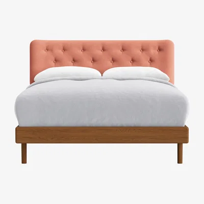 Loaf Double Dr Slow Bed in Warm Ash in Autumn Leaves Clever Twill