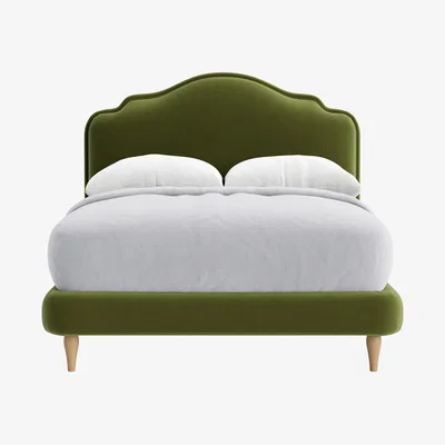 Loaf Sugar Puff Bed, Double (Grass Clippings Clever Velvet)